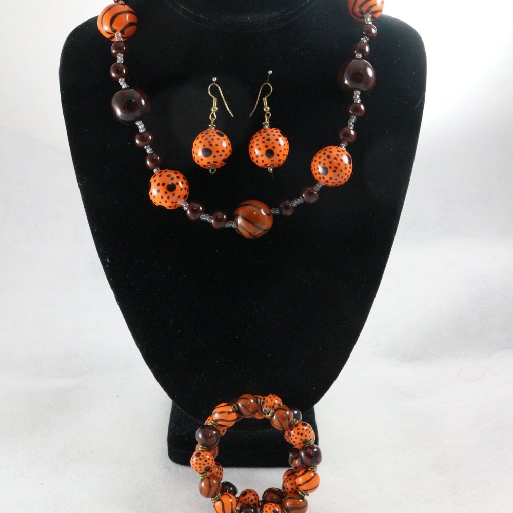 KAZURI Doria Tuscany Multicolor Earthen Clay Jewelry Bundle Set
